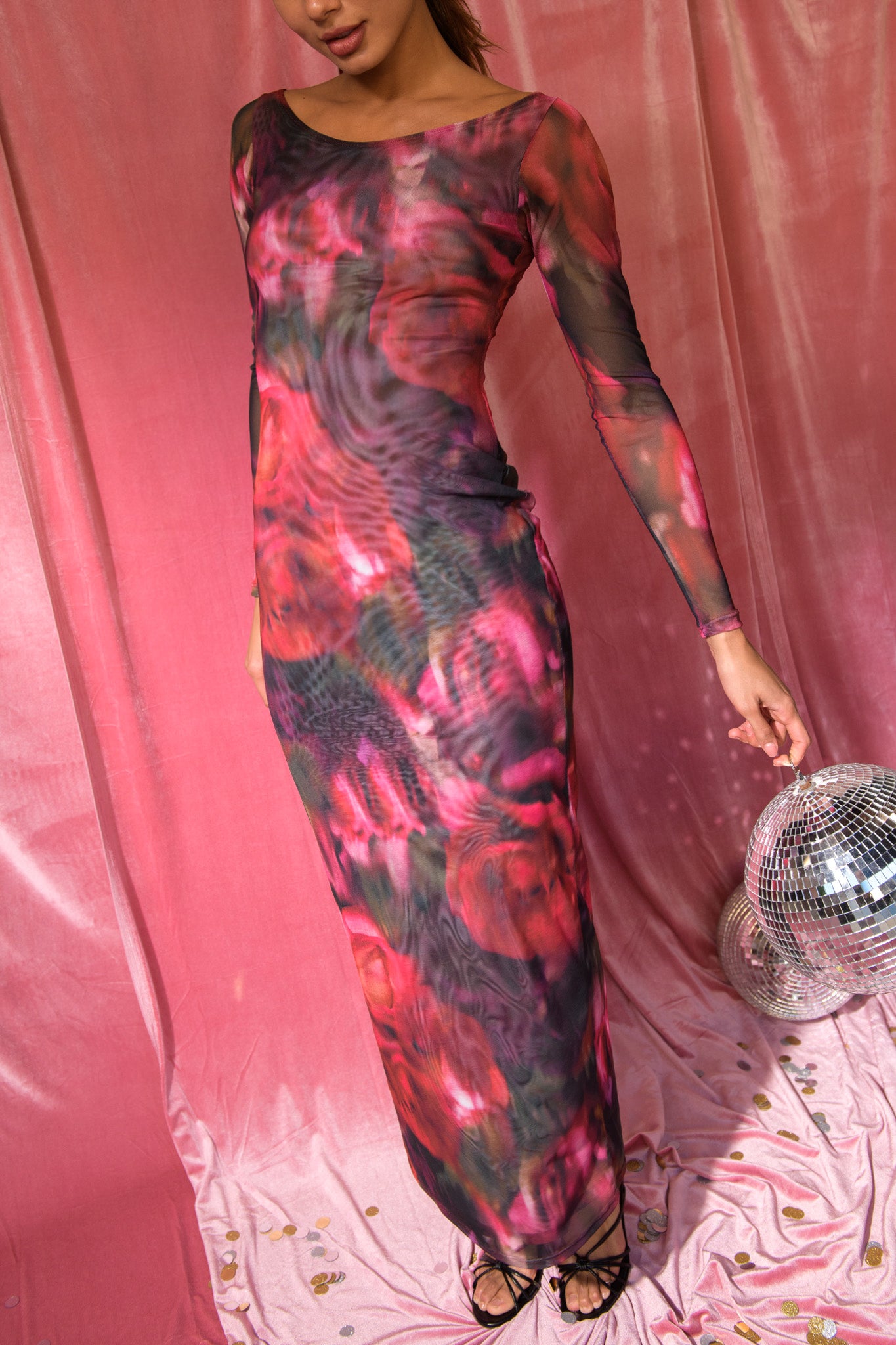Beck Maxi Dress Mesh - Amour - Size M | Skatie Beck Maxi Dress Mesh - Amour - Size M | Skatie