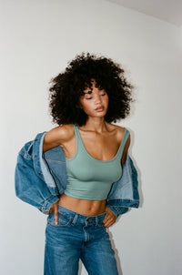 Stephanie Tank Baby Ribbed - Sage