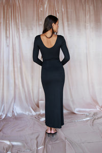Holly Dress Ribbed - Black