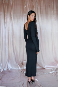 Holly Dress Ribbed - Black