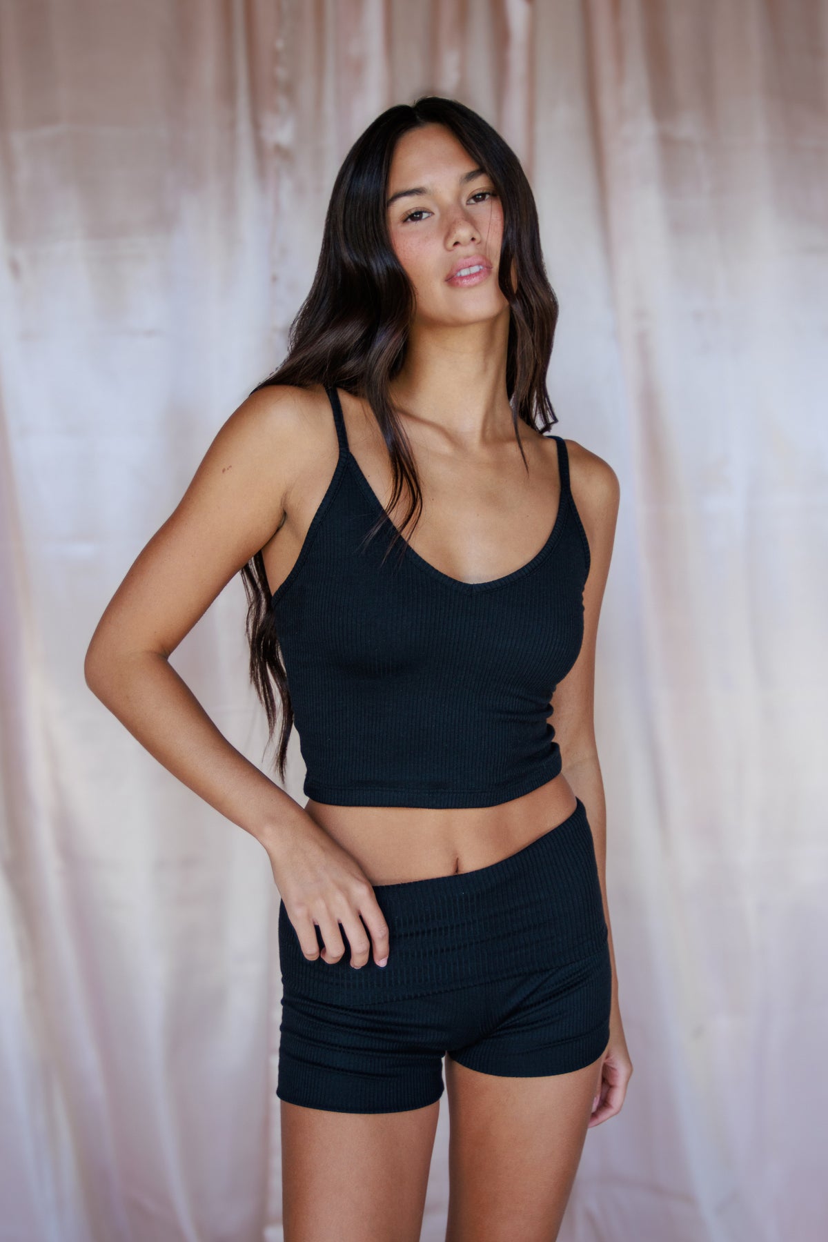 Cozy Short Ribbed - Black