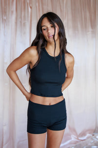 Cozy Short Ribbed - Black