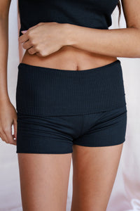 Cozy Short Ribbed - Black