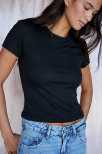 Easy Tee Ribbed - Black