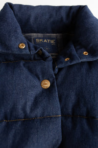 Denim Puffer Jacket - Raw Denim