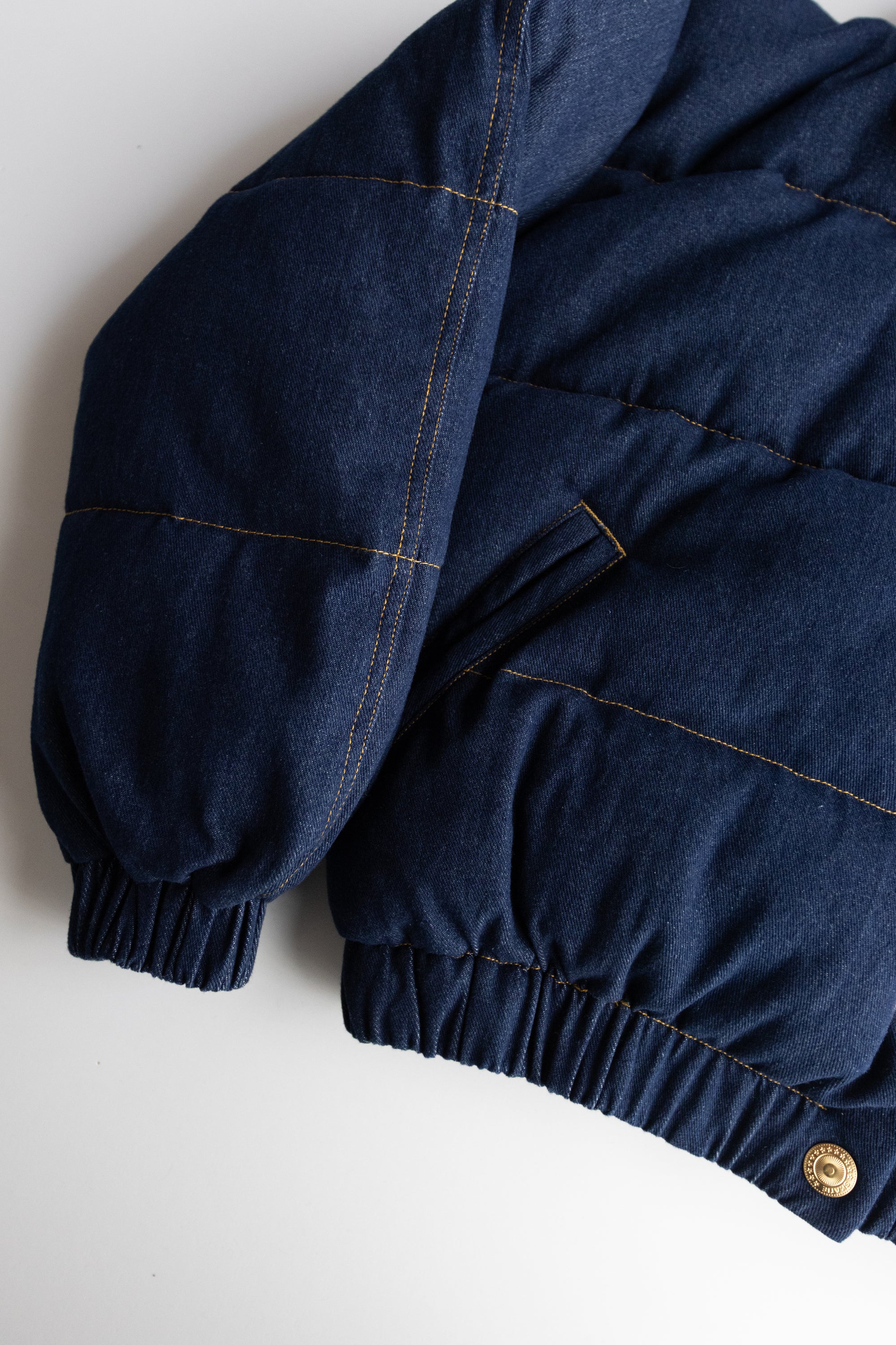 Denim Puffer Jacket - Raw Denim