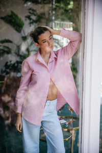 Harper Button Down - Pink Seersucker