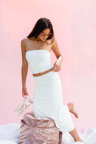 Polly Tube Top Jersey in White – SKATIE