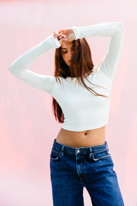 Erica Top Baby Ribbed - White