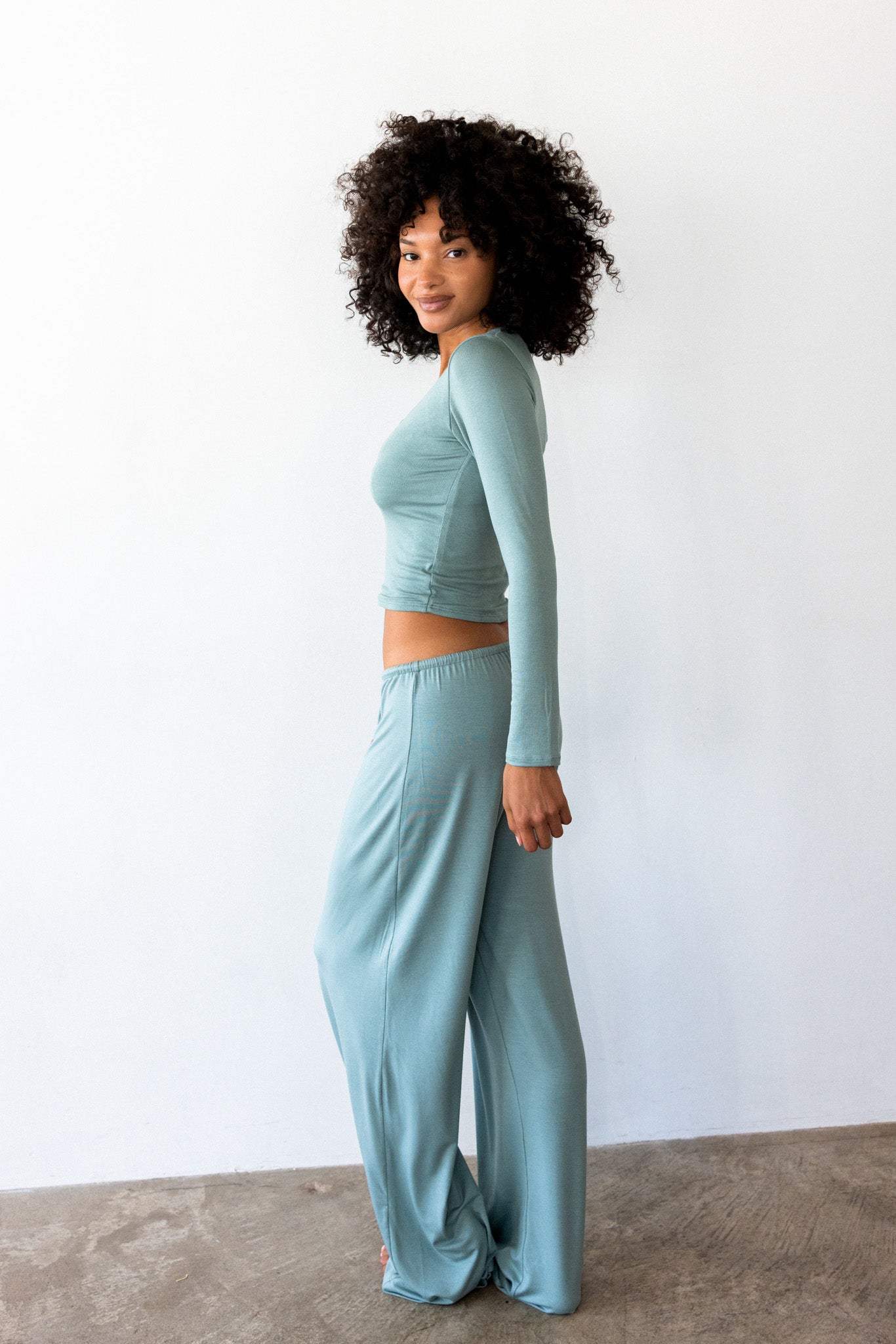 Henley Top Baby Ribbed - Sage