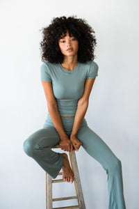 Britney Pants Baby Ribbed - Sage