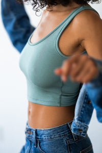 Stephanie Tank Baby Ribbed - Sage