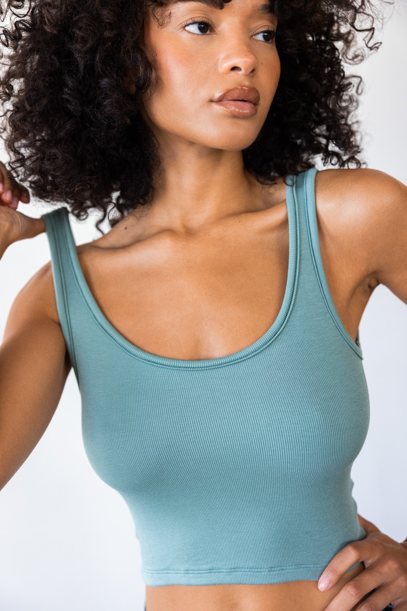 Stephanie Tank Baby Ribbed - Sage