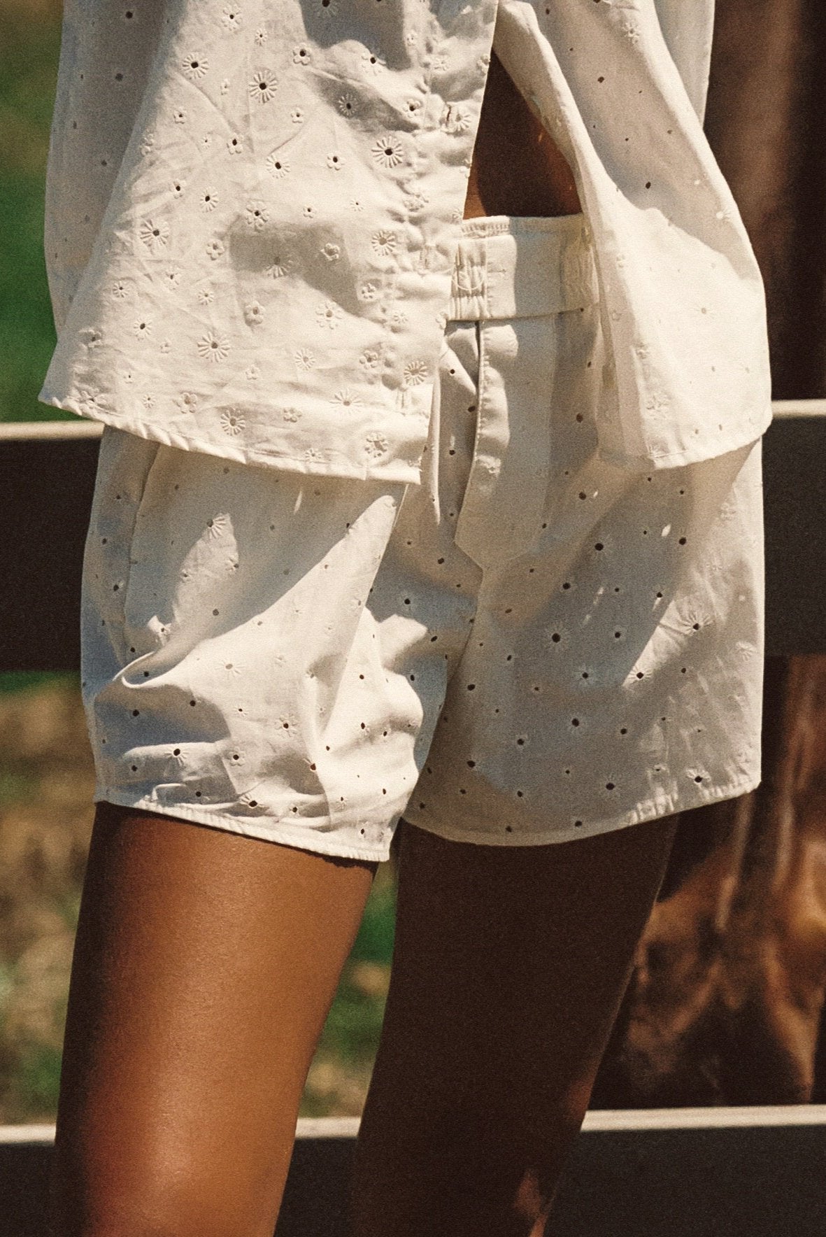 James Boxer Short - White Eyelet