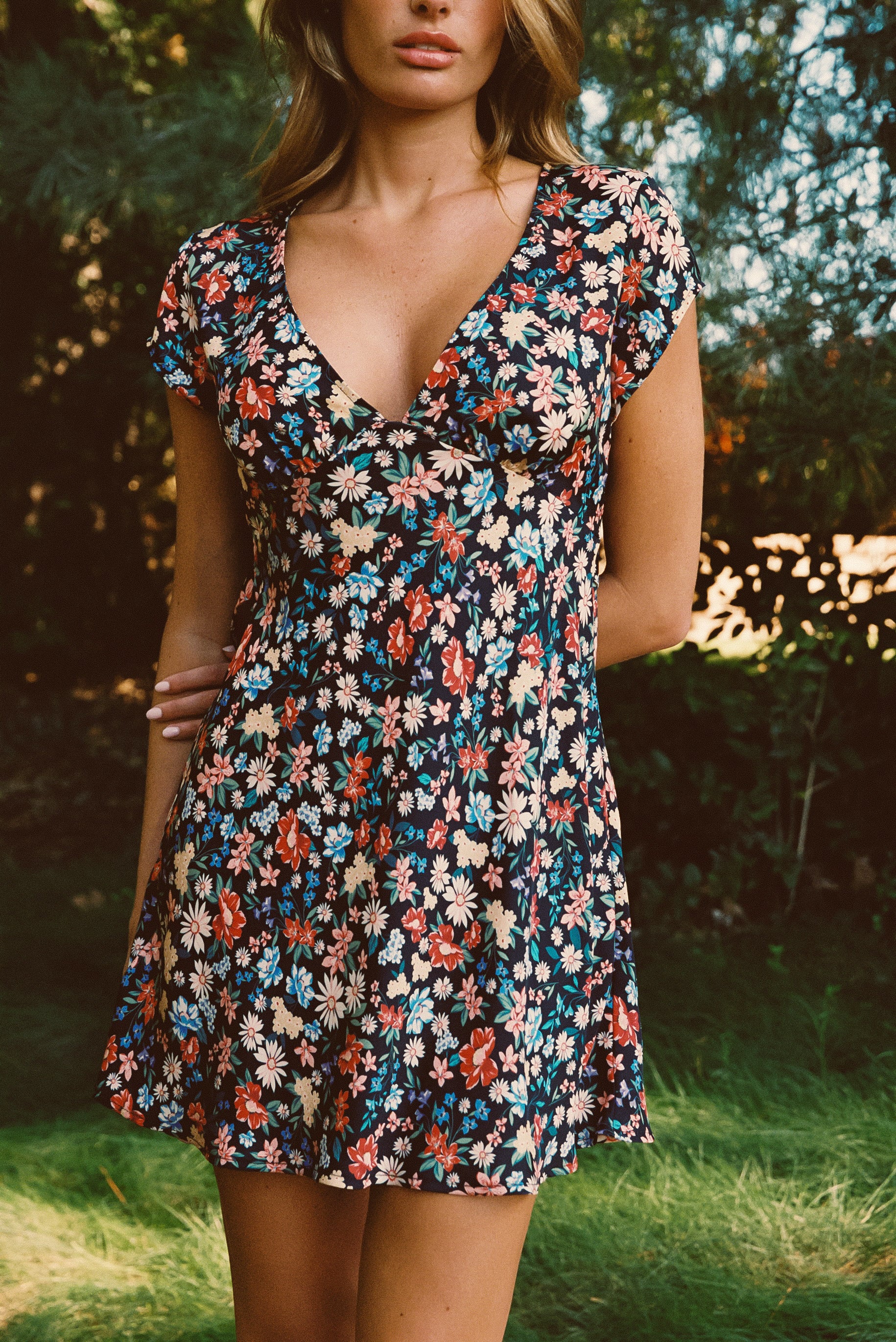 Suki Short Sleeve Mini Dress Satin - Prairie