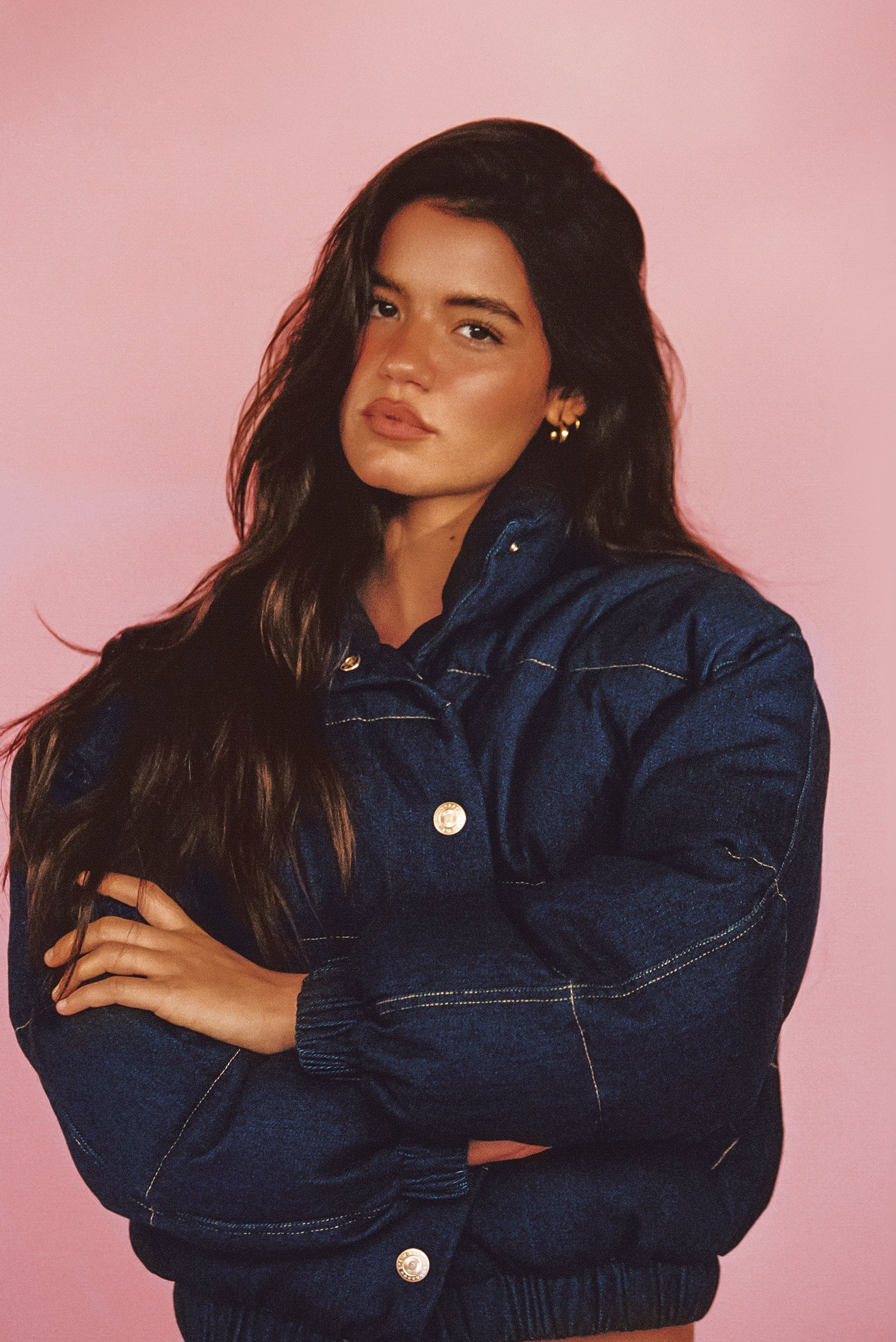 Denim Puffer Jacket - Raw Denim