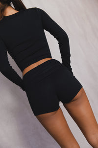 Cozy Short Baby Ribbed - Black
