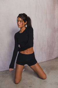 Erica Top Baby Ribbed - Black
