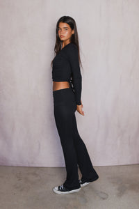 Britney Pants Baby Ribbed - Black