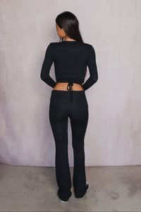 Britney Pants Baby Ribbed - Black