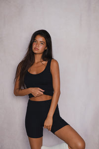 Stephanie Tank Baby Ribbed - Black