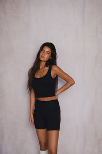 Stephanie Tank Baby Ribbed - Black