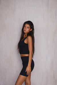 Stephanie Tank Baby Ribbed - Black