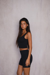 Stephanie Tank Baby Ribbed - Black