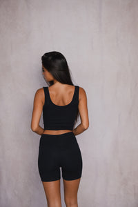 Stephanie Tank Baby Ribbed - Black