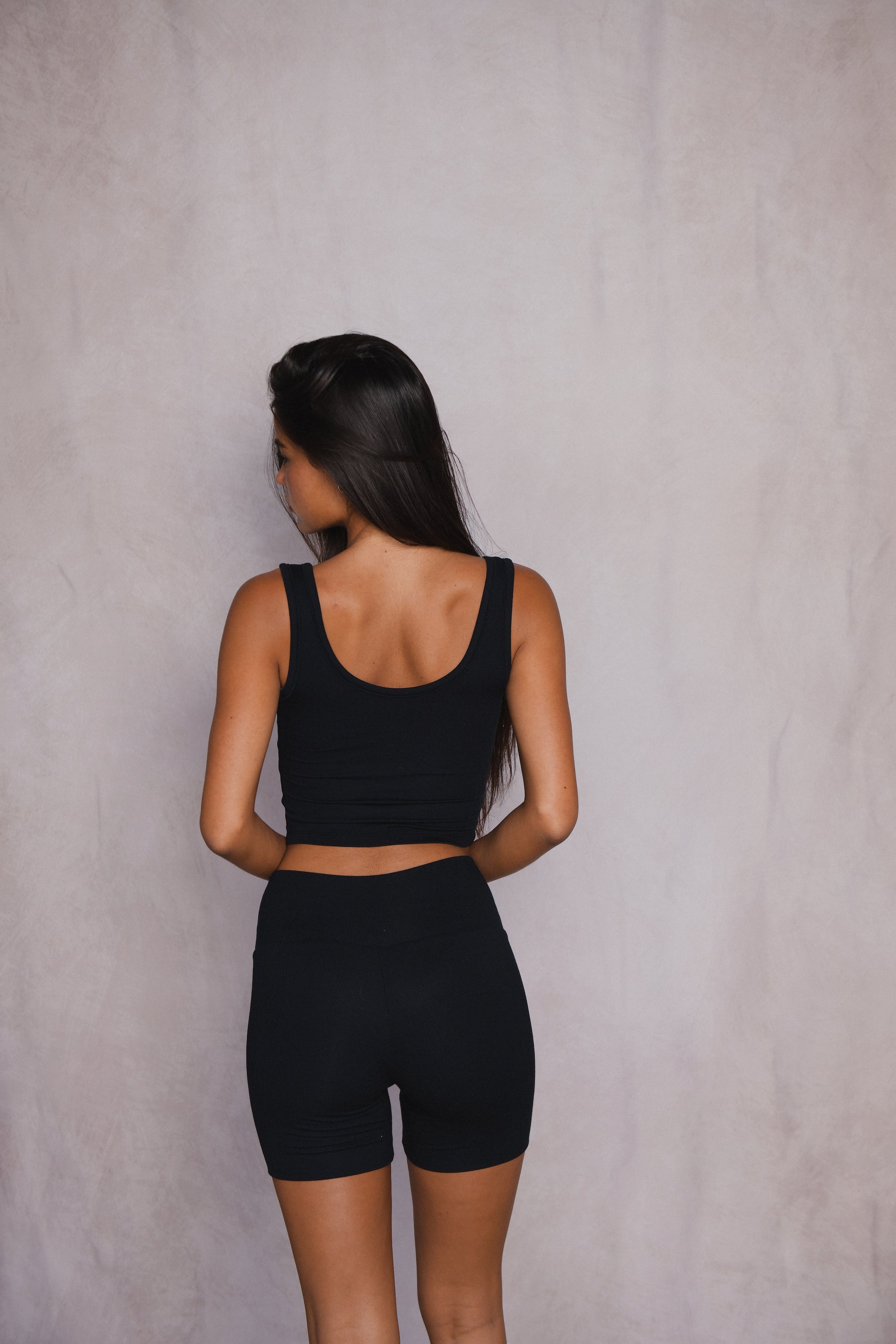 Stephanie Tank Baby Ribbed - Black