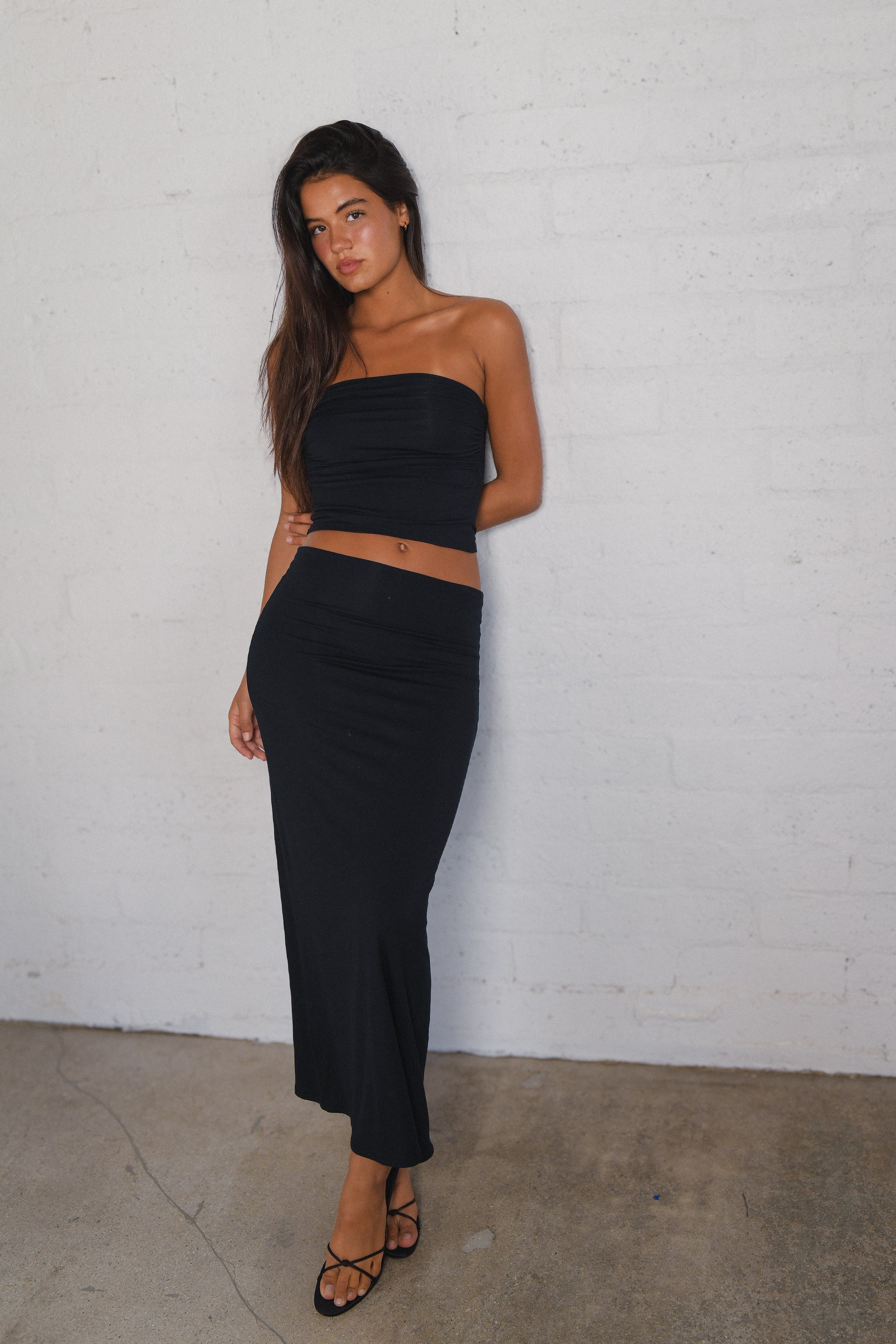 Billie Maxi Skirt Jersey in Black – SKATIE