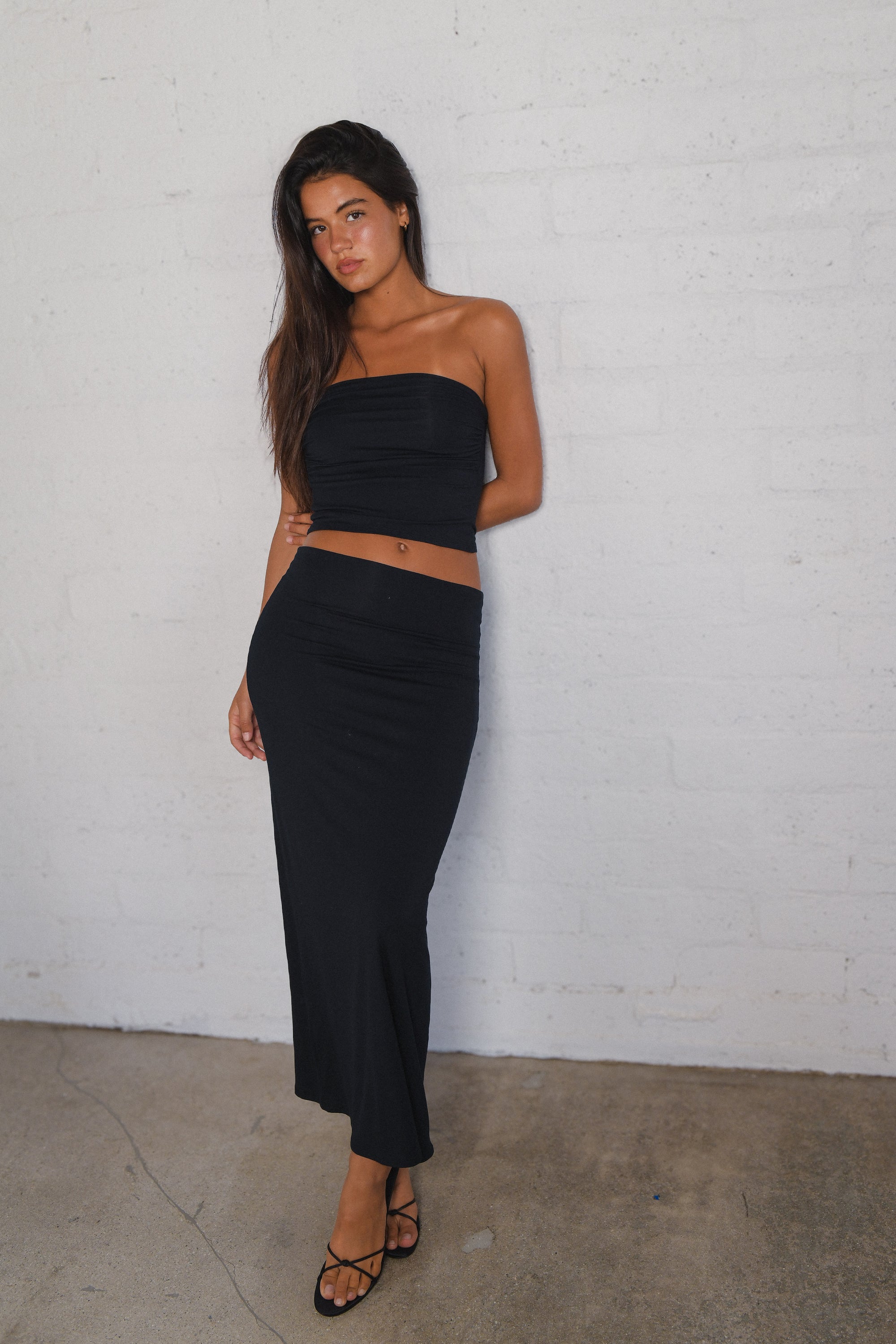 Billie Maxi Skirt Jersey - Black
