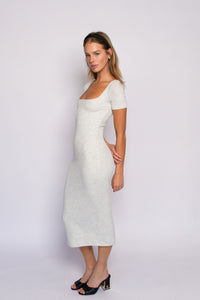 Tessa Dress Baby Ribbed - Heather Grey