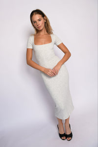 Tessa Dress Baby Ribbed - Heather Grey