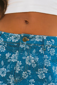 Bianca Skort - Floral Denim