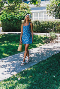 Icon Mini Dress - Floral Denim