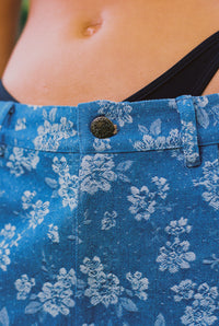 Nara Pants - Floral Denim
