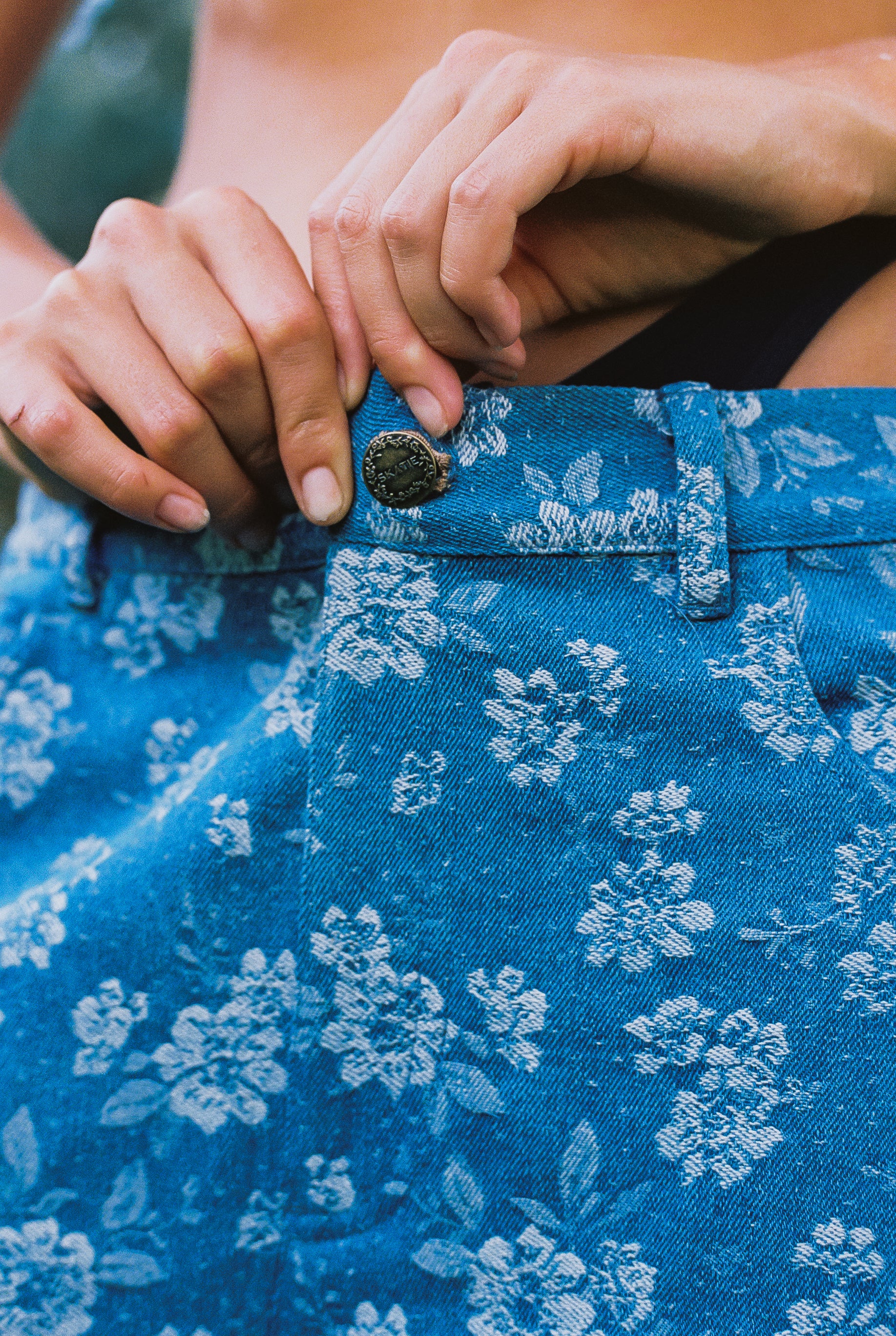 Nara Pants - Floral Denim