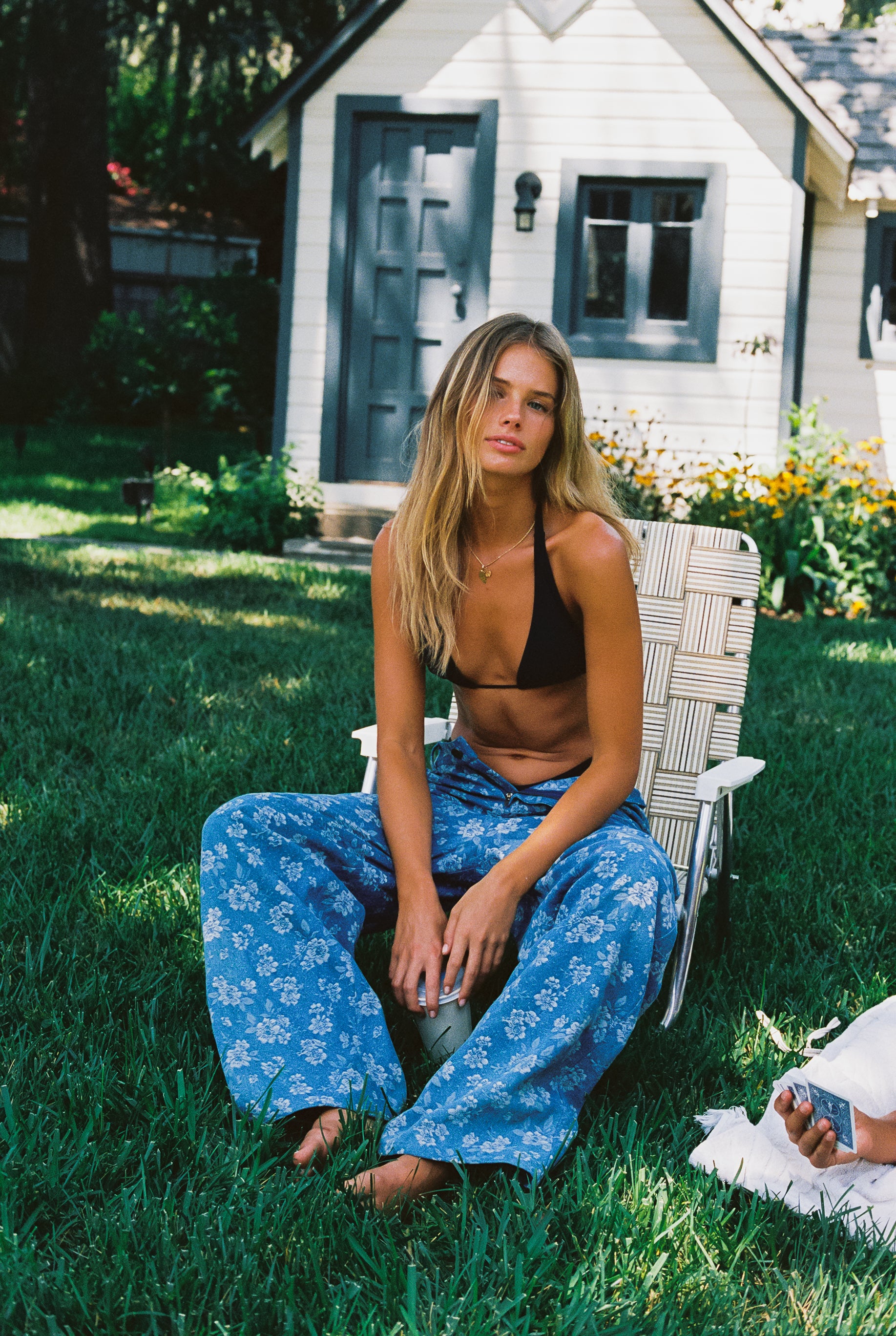 Nara Pants - Floral Denim