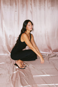 Kelsey Dress Ribbed - Black