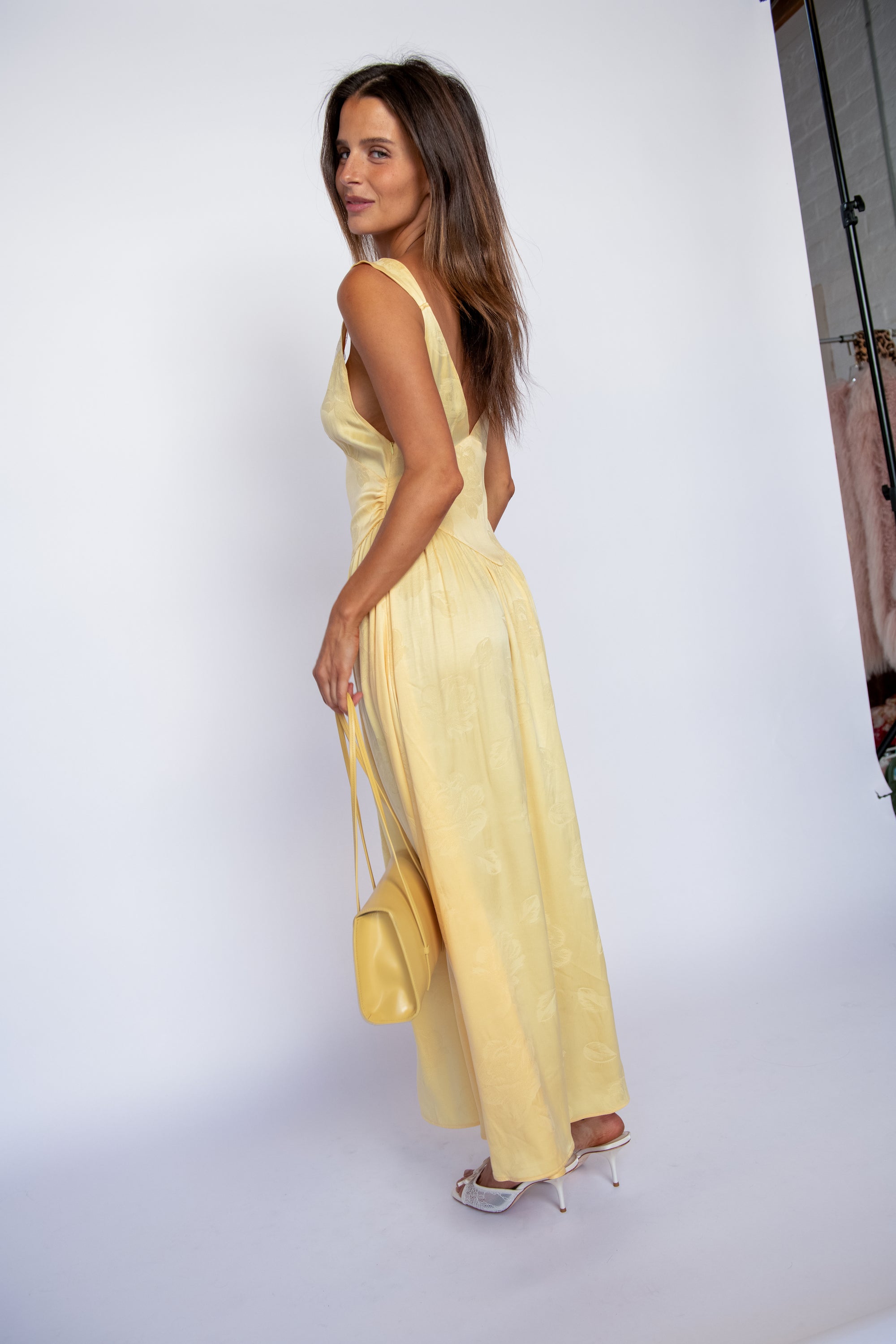 Perla Dress with lace - Lemon
