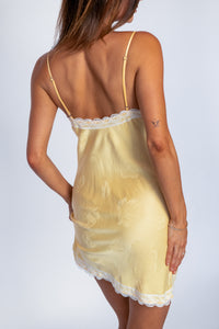 Eva Mini Dress with lace - Lemon