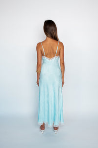 Elodie Dress with lace - Sky