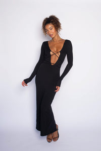 Catherine Maxi Dress Jersey - Black