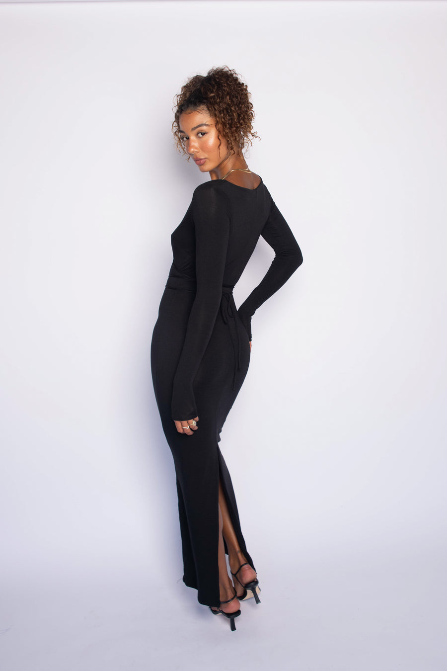 Catherine Maxi Dress Jersey - Black