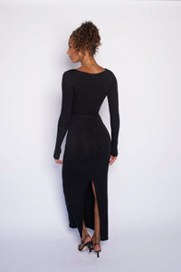 Catherine Maxi Dress Jersey - Black