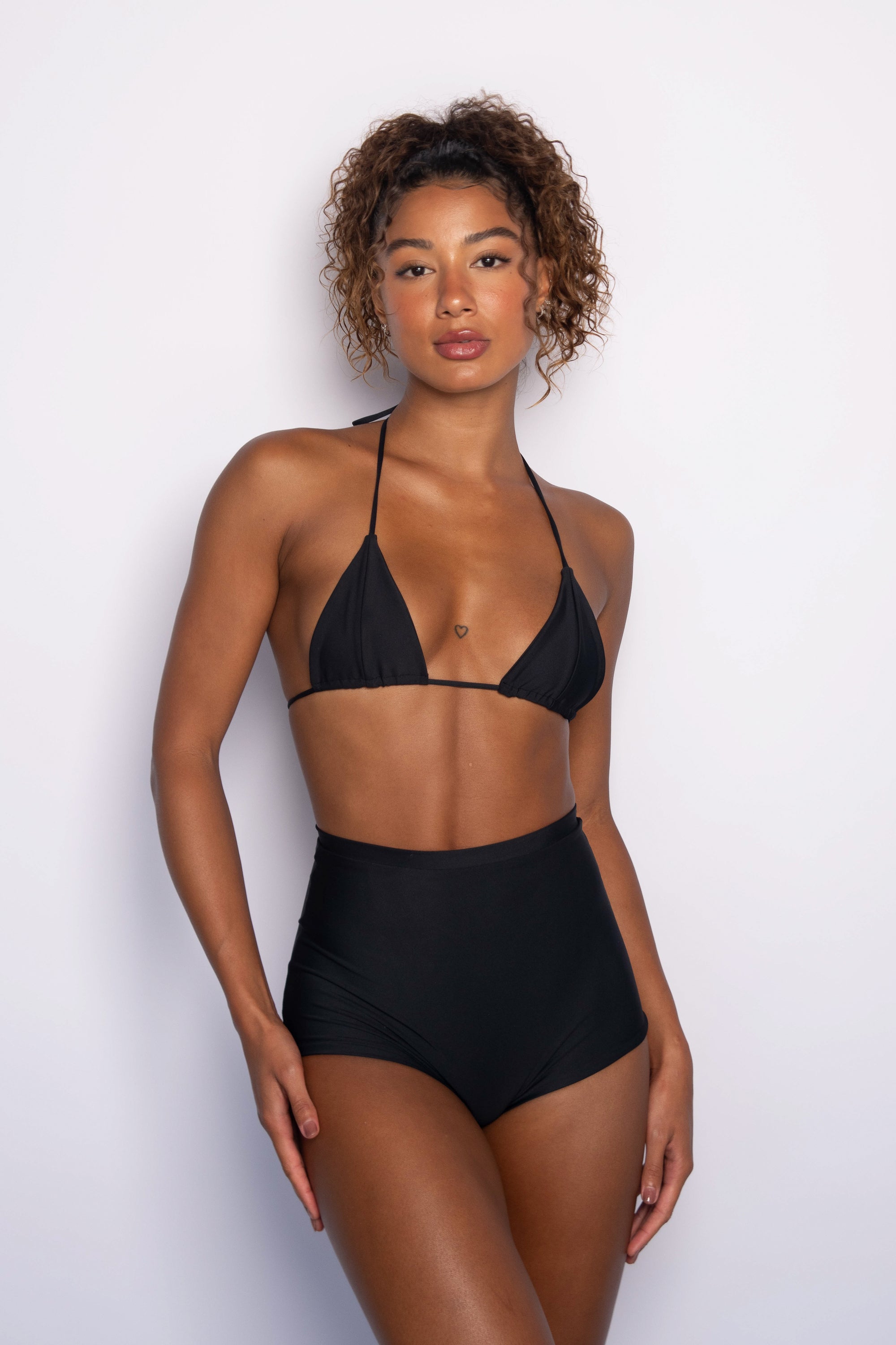 High Waist Bardot Bottom - Black