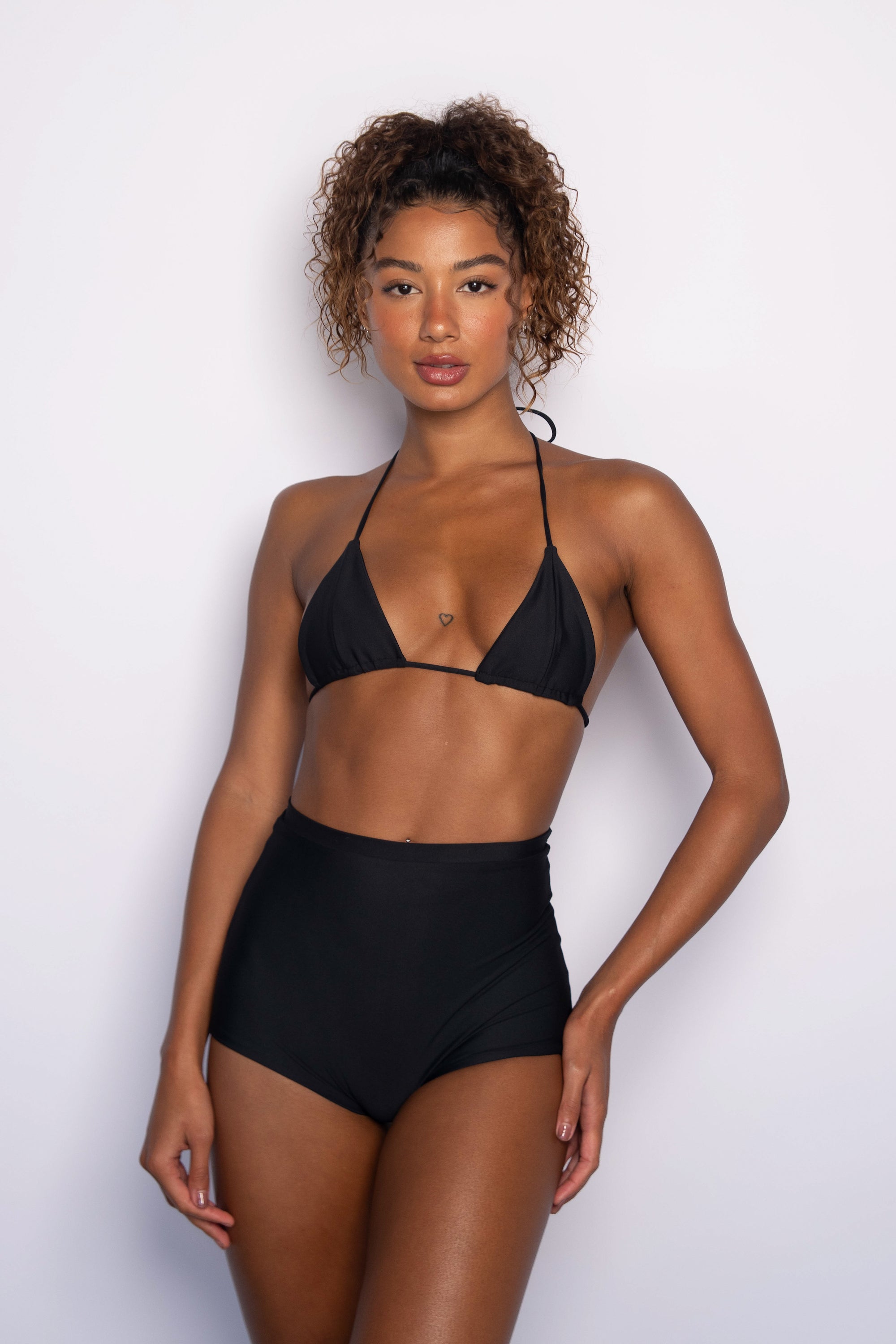 High Waist Bardot Bottom - Black