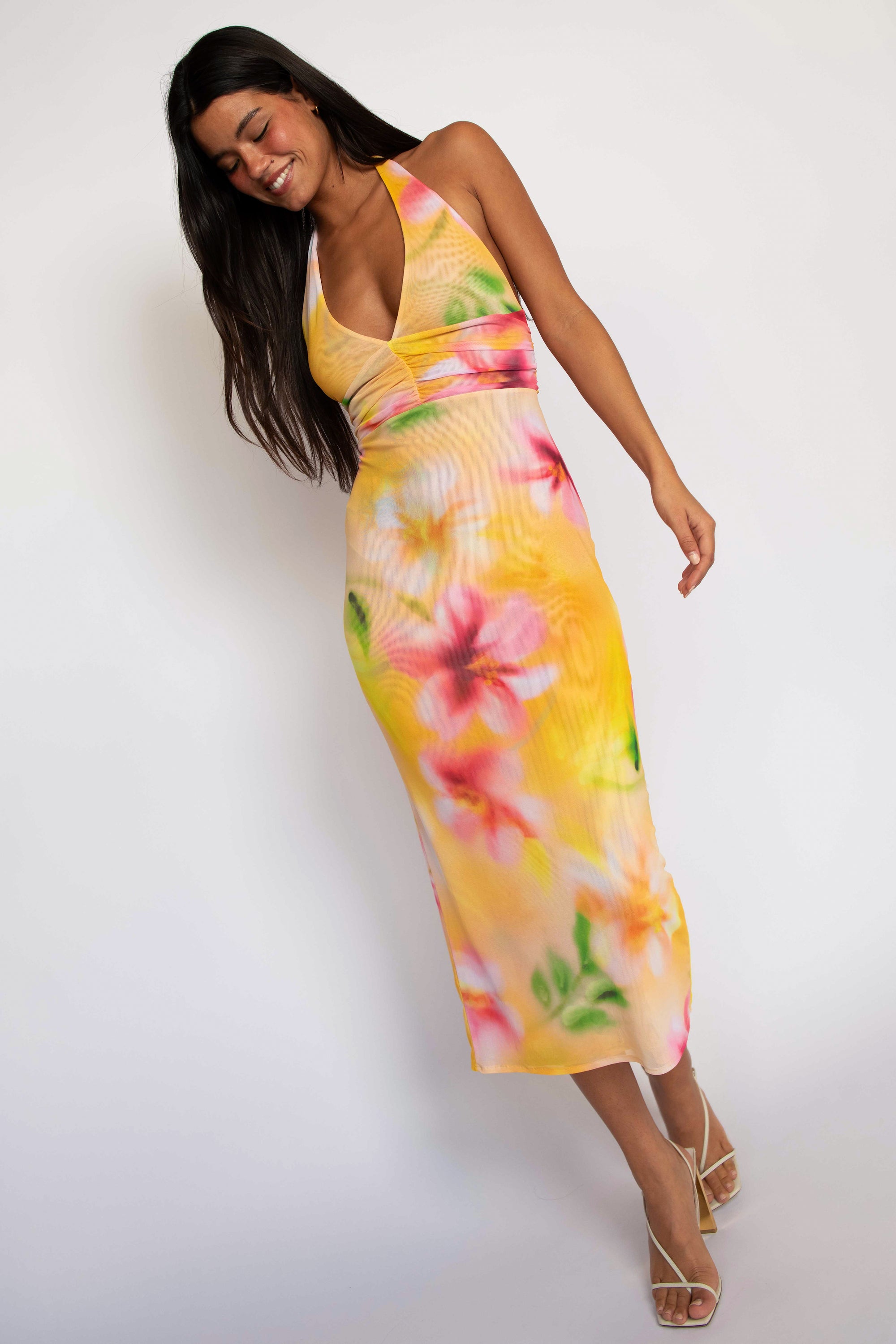 Alicia Midi Dress - Plumeria