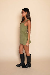 Icon Mini Dress Corduroy - Olive Corduroy